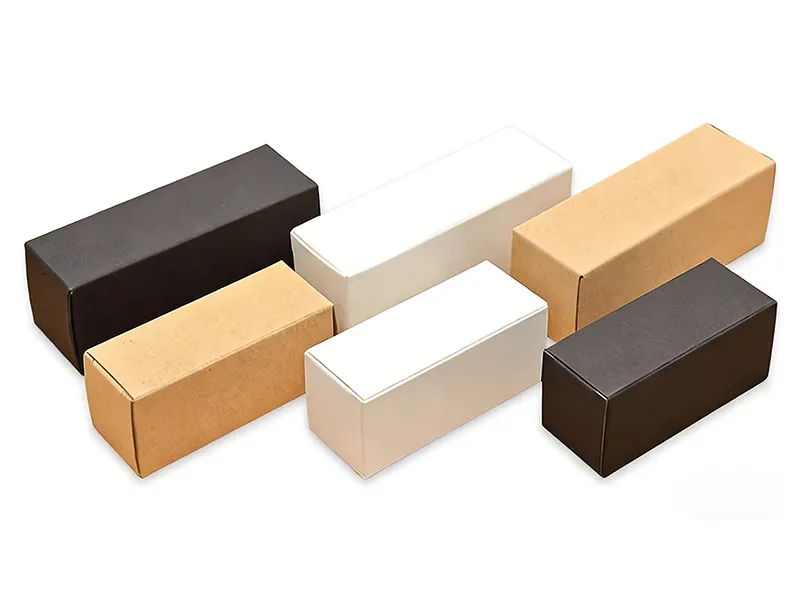 An assortment of custom FSC-certified kraft boxes demonstrating our 100% plastic-free circular packaging solutions for oral care products.