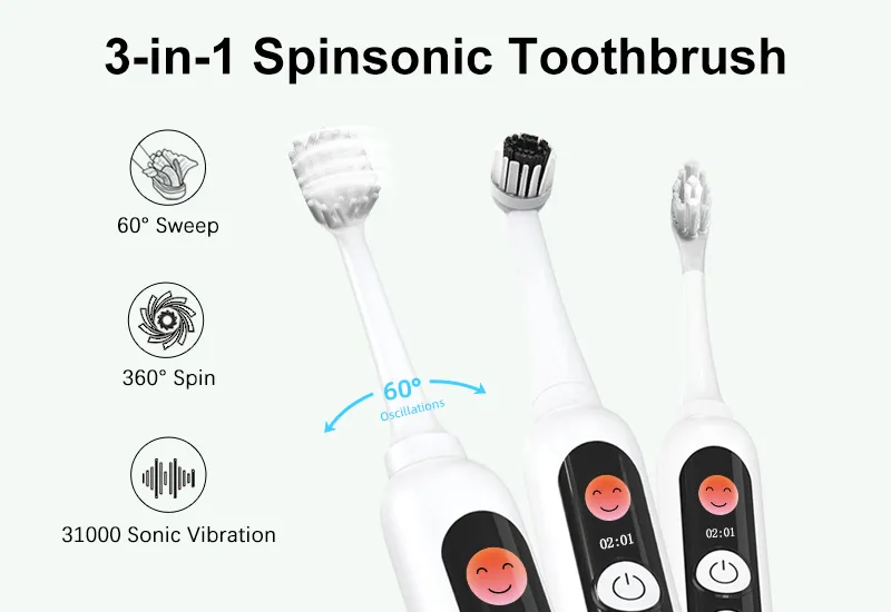 3-in-1 electric toothbrush customized for rapid private label scaling, featuring laser marking and market-ready ODM designs for e-commerce.