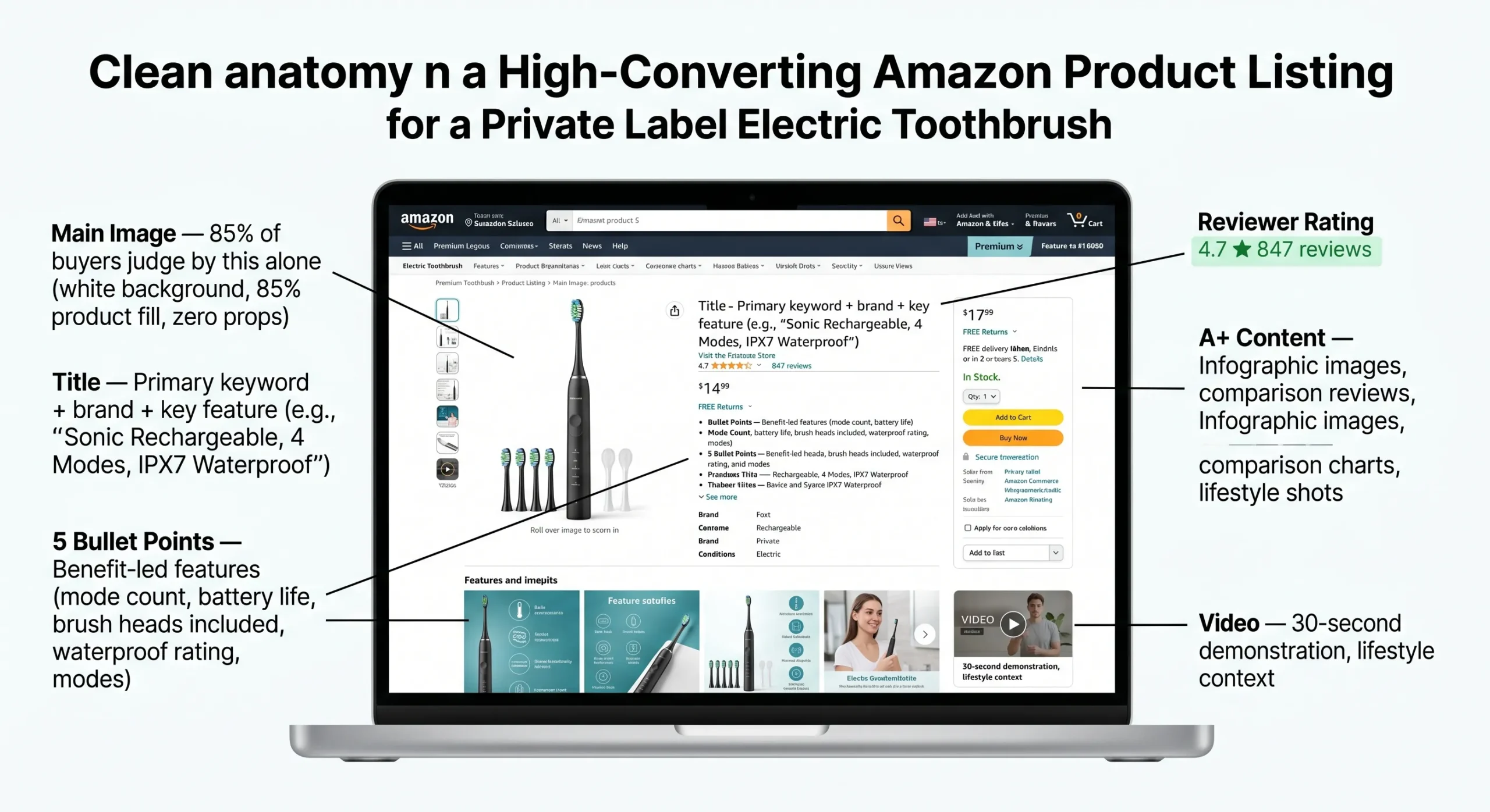 Private Label Electric Toothbrush: Complete Branding Guide (2026) 11 amazon private label electric toothbrush high converting listing anatomy scaled
