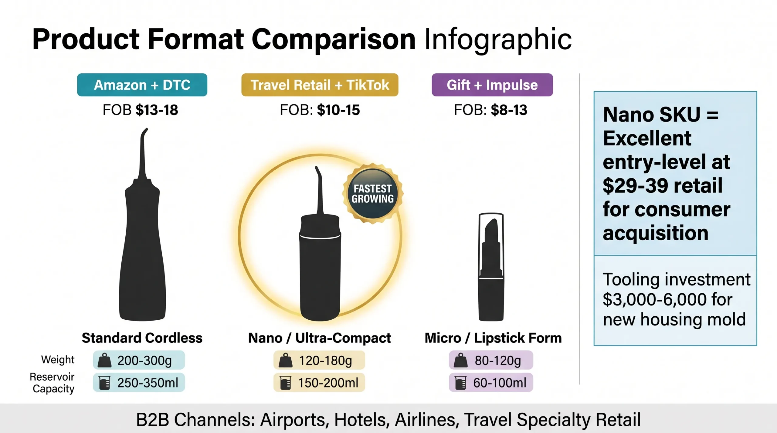 water flosser nano ultra compact travel format size comparison oem tiktok scaled