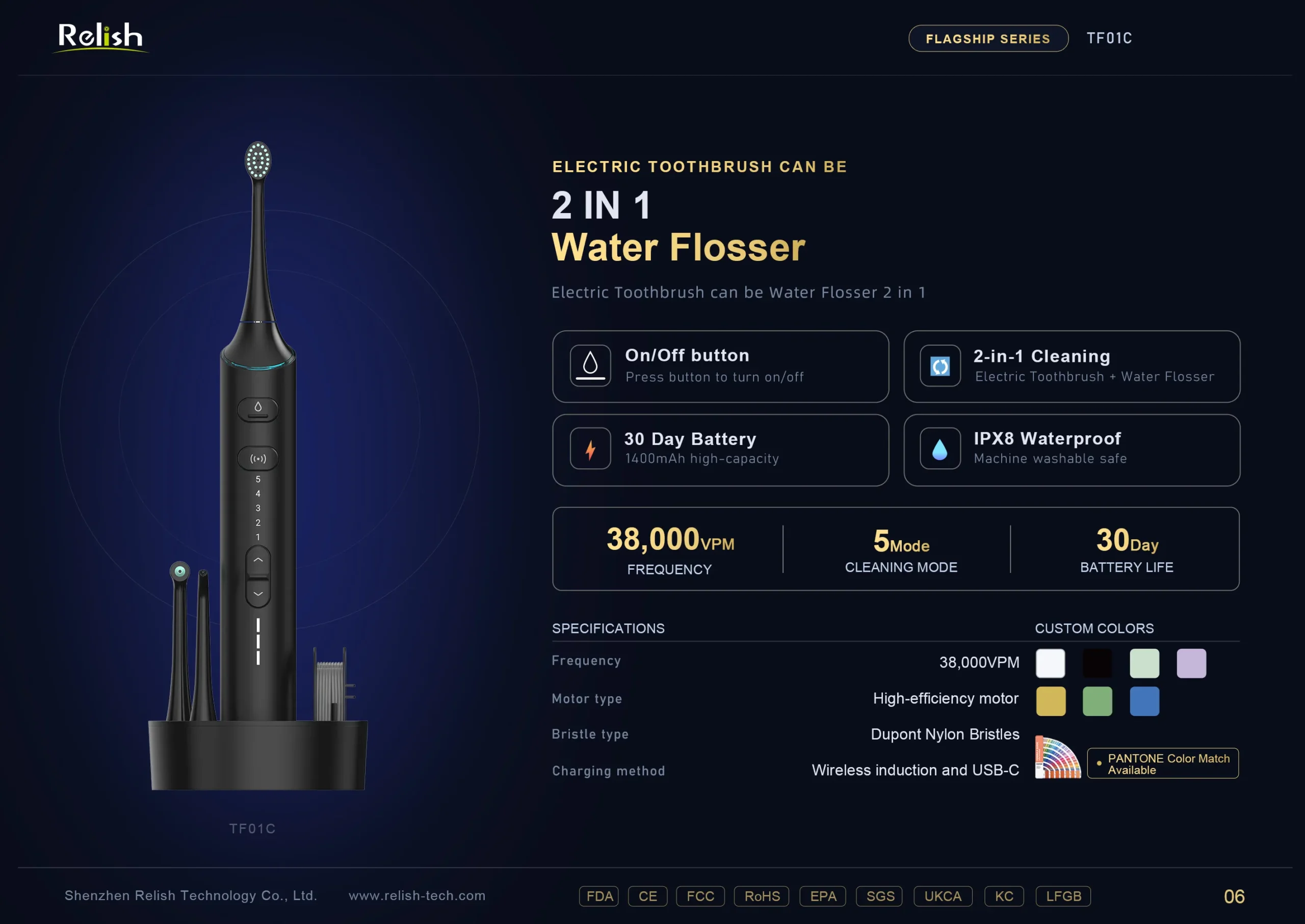 relish 2in1 water flosser toothbrush scaled