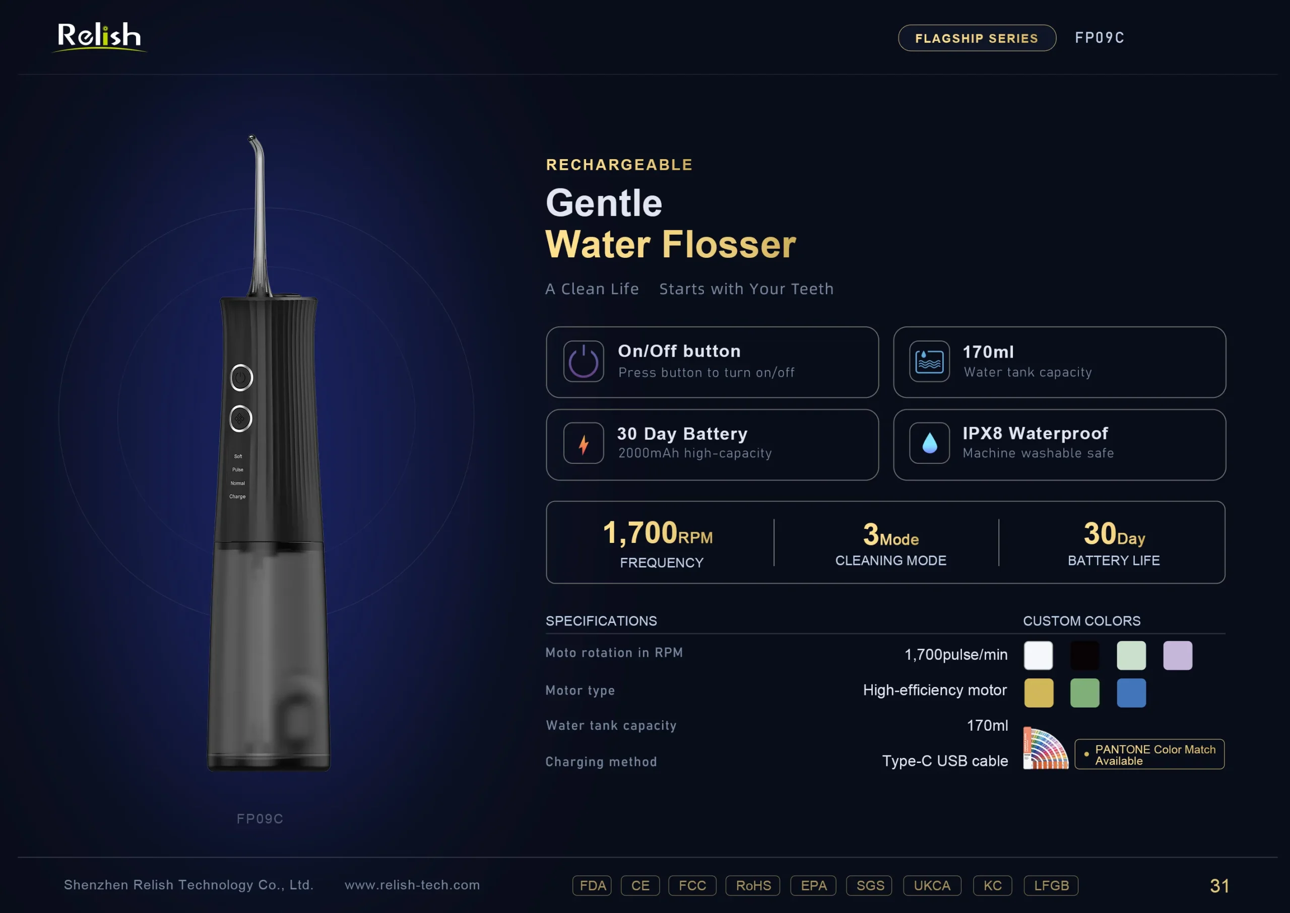 relish gentle water flosser black 170ml scaled