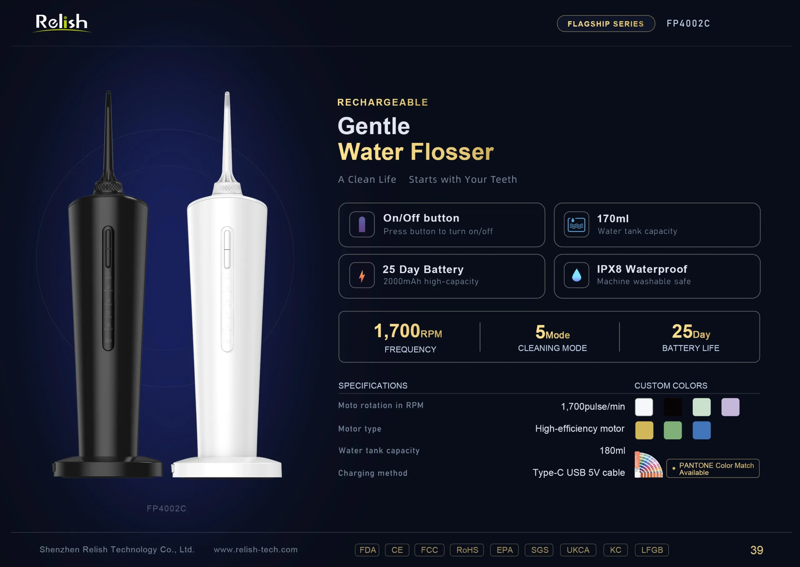 relish gentle water flosser dual 5mode 25day scaled