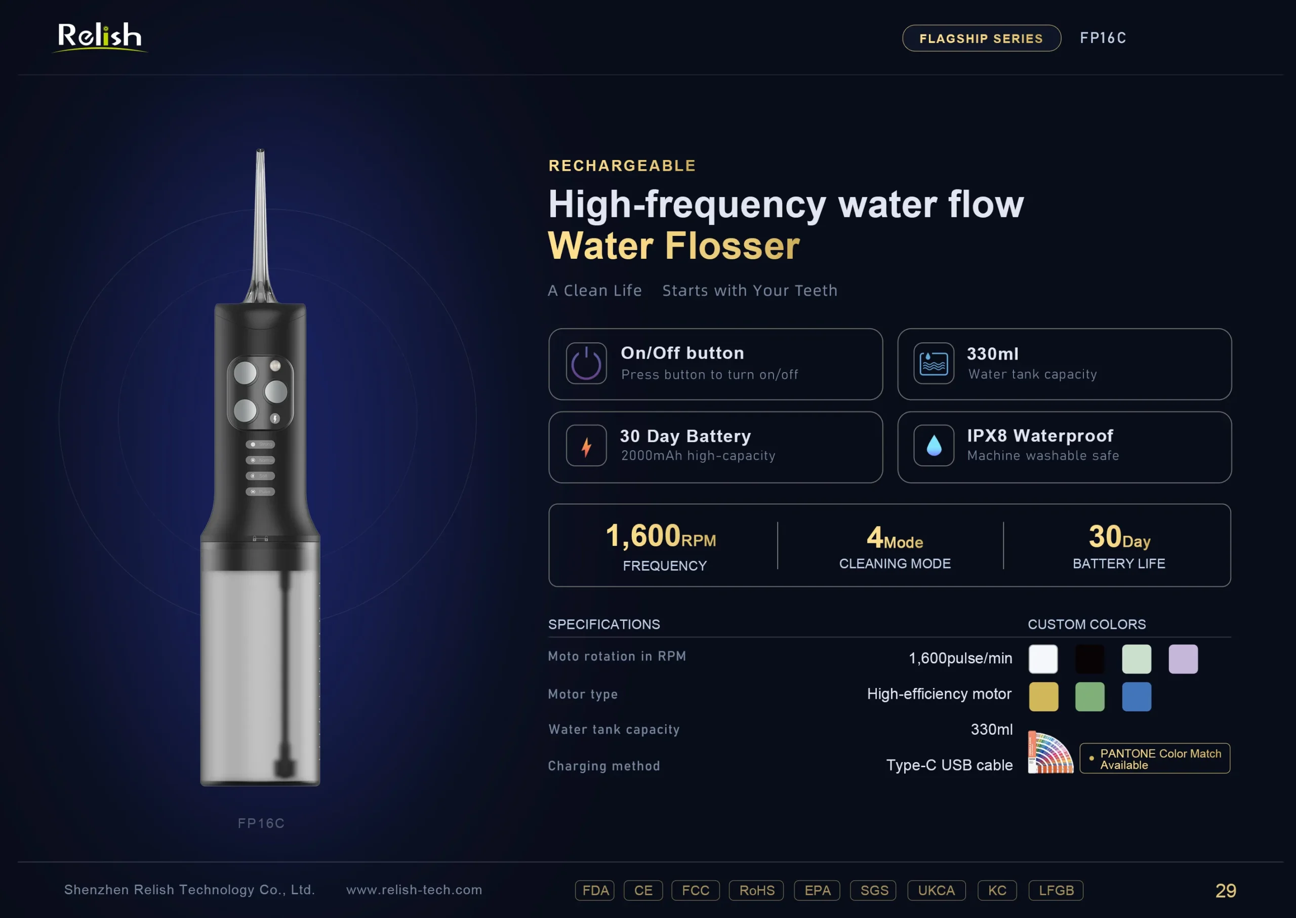 relish high frequency water flosser black scaled