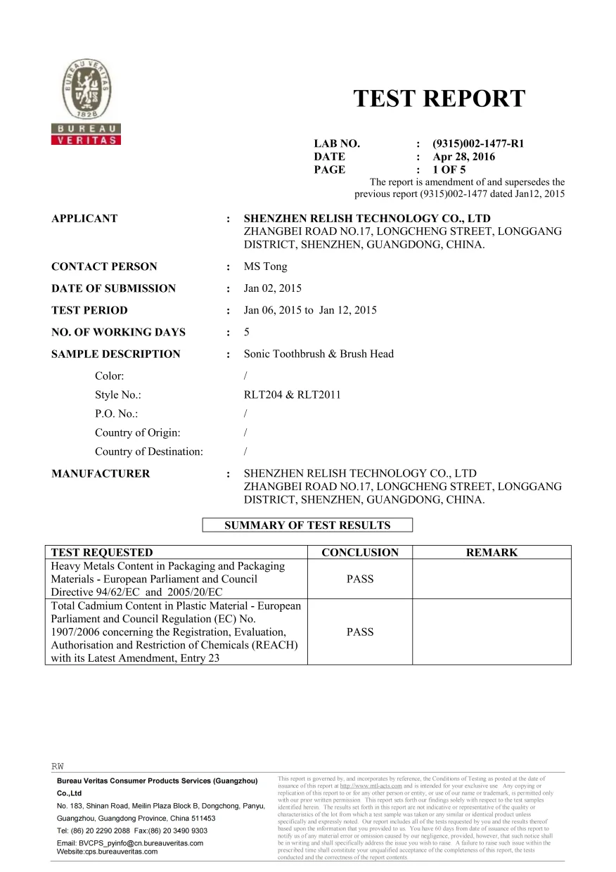 Chemical test report preview