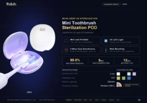 DB02 portable UV-LED toothbrush sanitizing pod