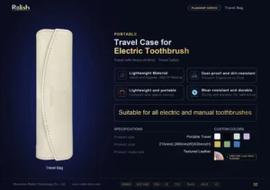 Textured leather electric toothbrush travel bag