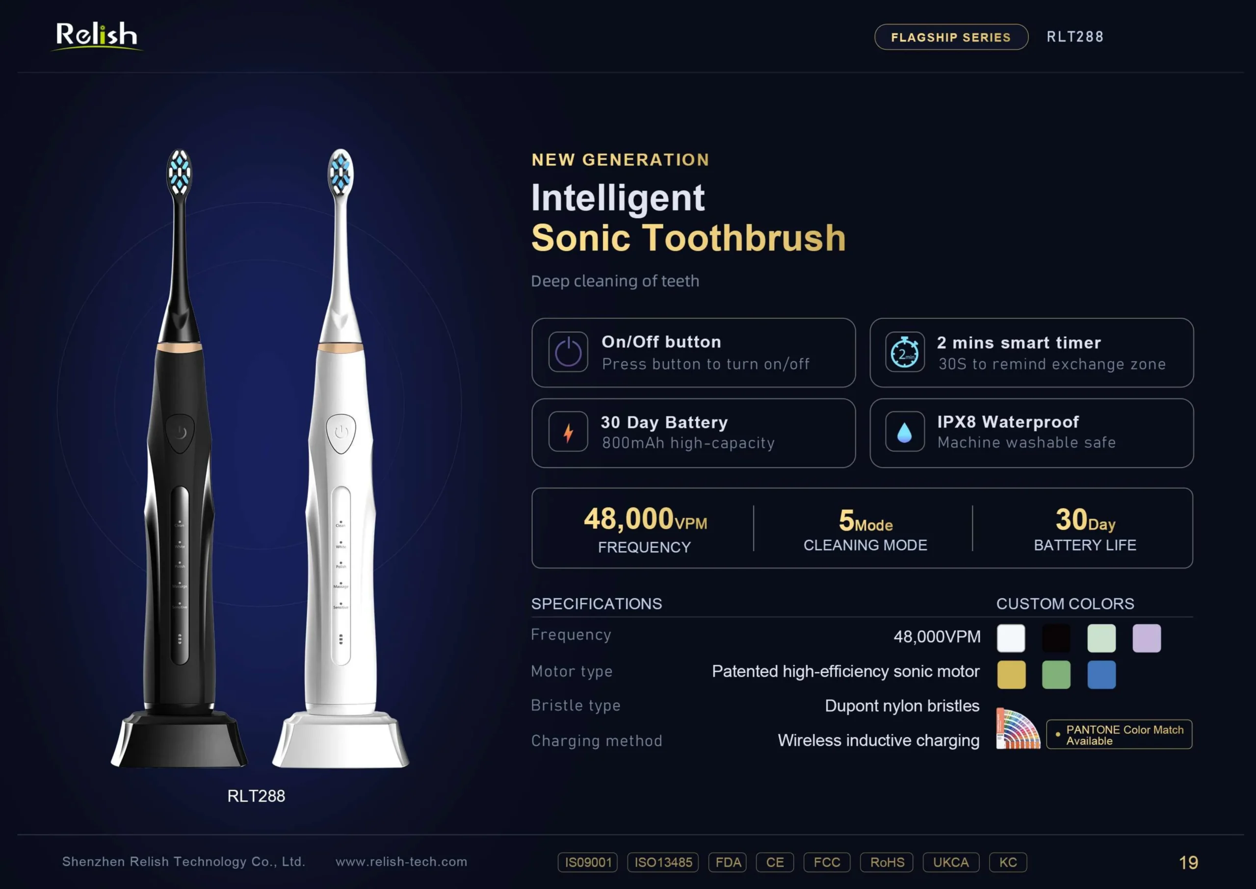 relish rlt288 intelligent sonic toothbrush scaled