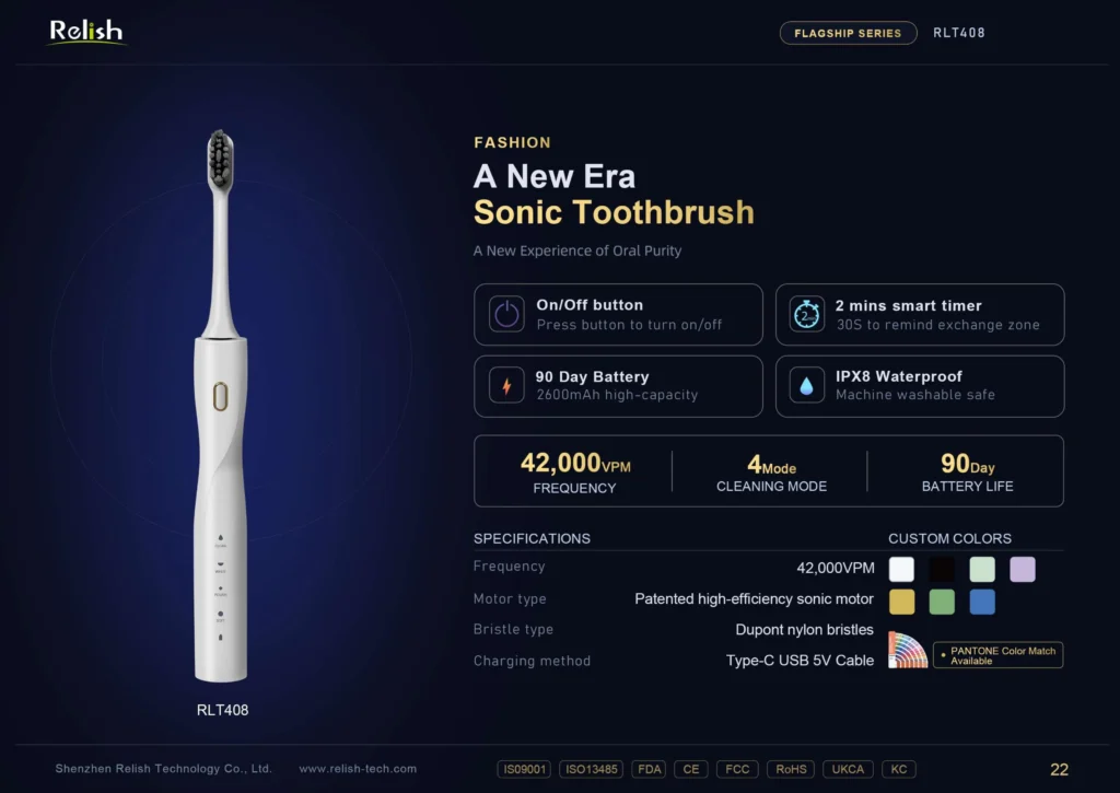 RLT408 42,000 VPM sonic electric toothbrush