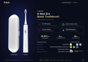 RLT622 38,000 VPM sonic electric toothbrush with travel case