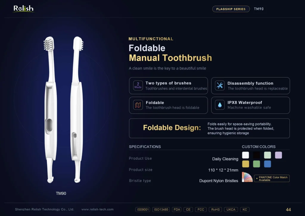 TM90 foldable manual toothbrush
