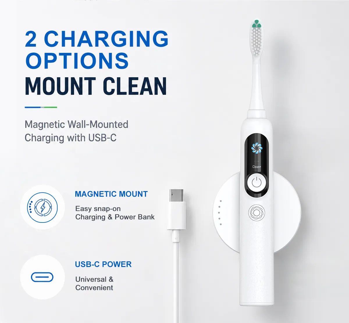 Relish VS0661C rotasonic toothbrush magnetic wall charging