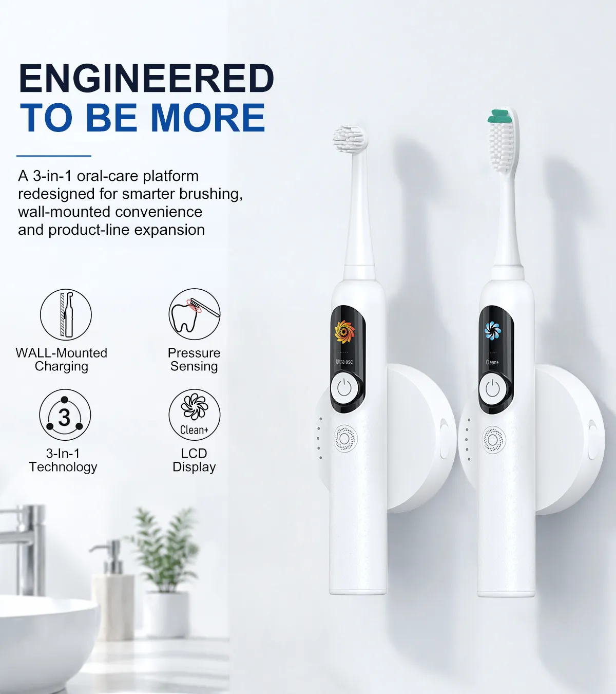 Relish VS0661C rotasonic toothbrush with wall-mounted charging