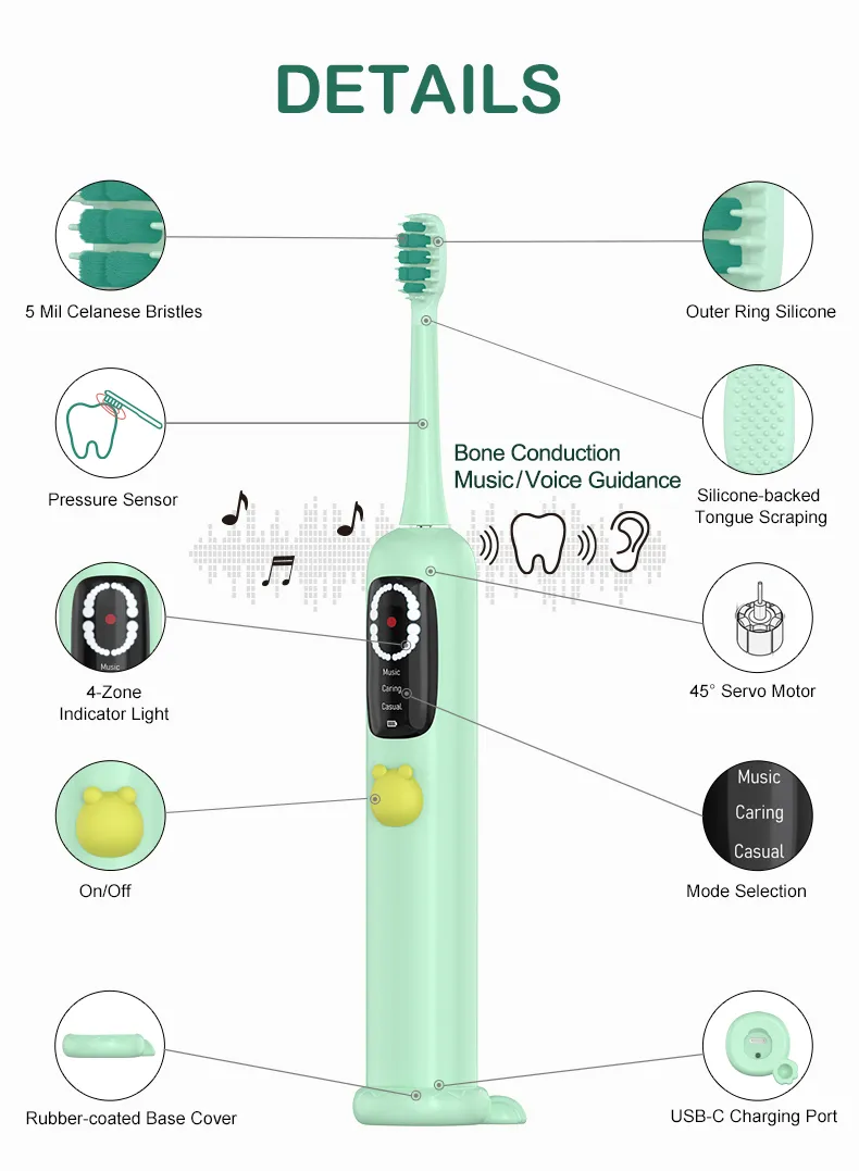 Relish VS09C kids toothbrush feature details