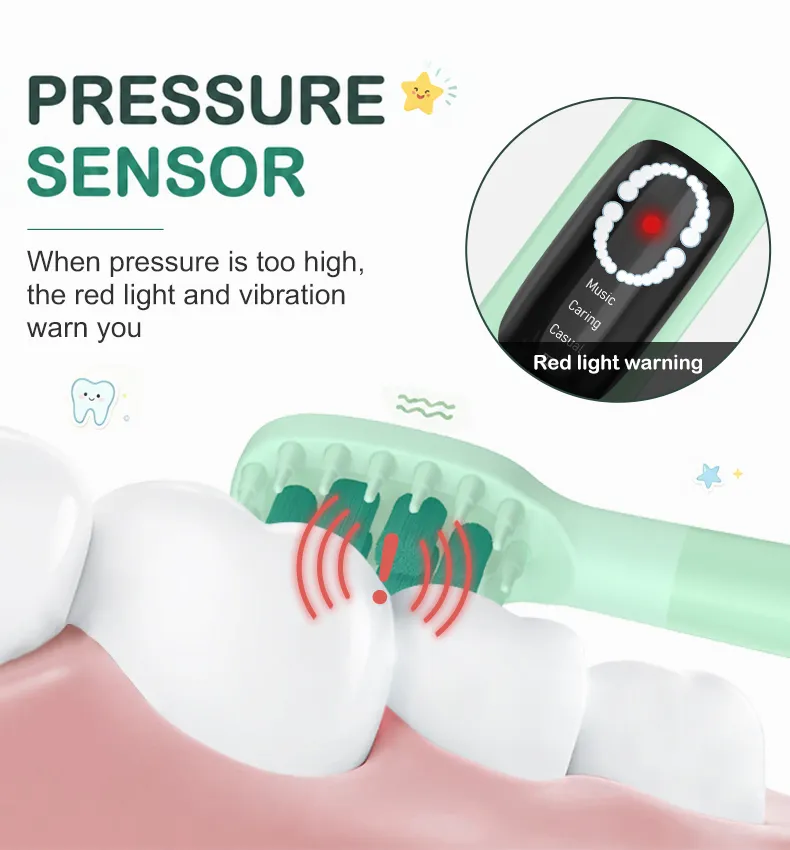 Relish VS09C kids toothbrush pressure sensor graphic