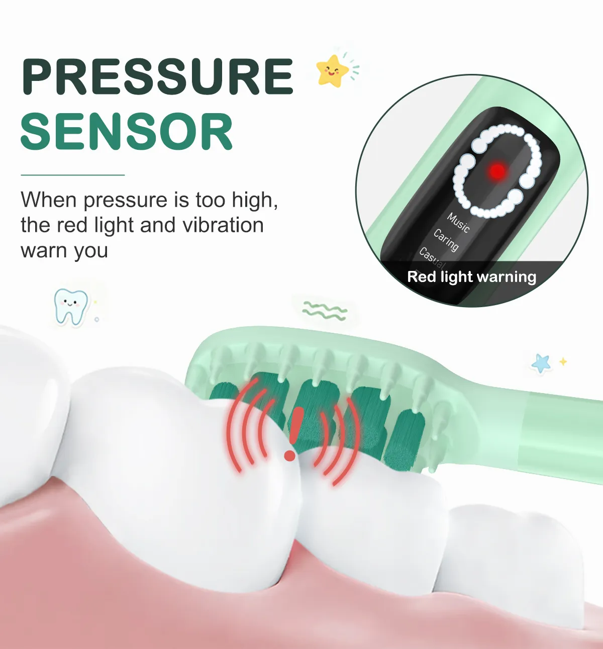 Relish VS09C Kinderzahnbürste Drucksensor-Illustration