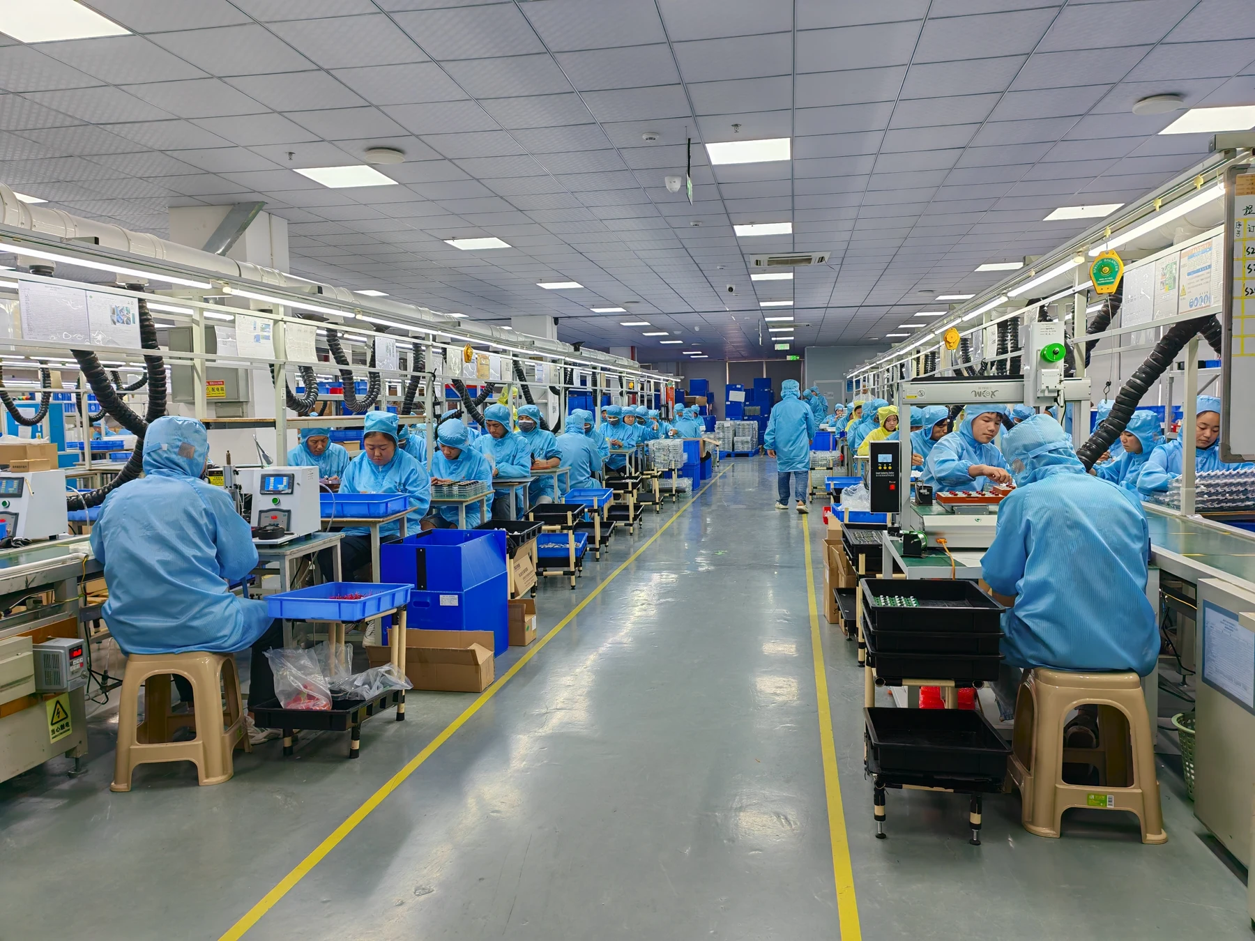 Relish staff assembling oral care products on the factory production lines